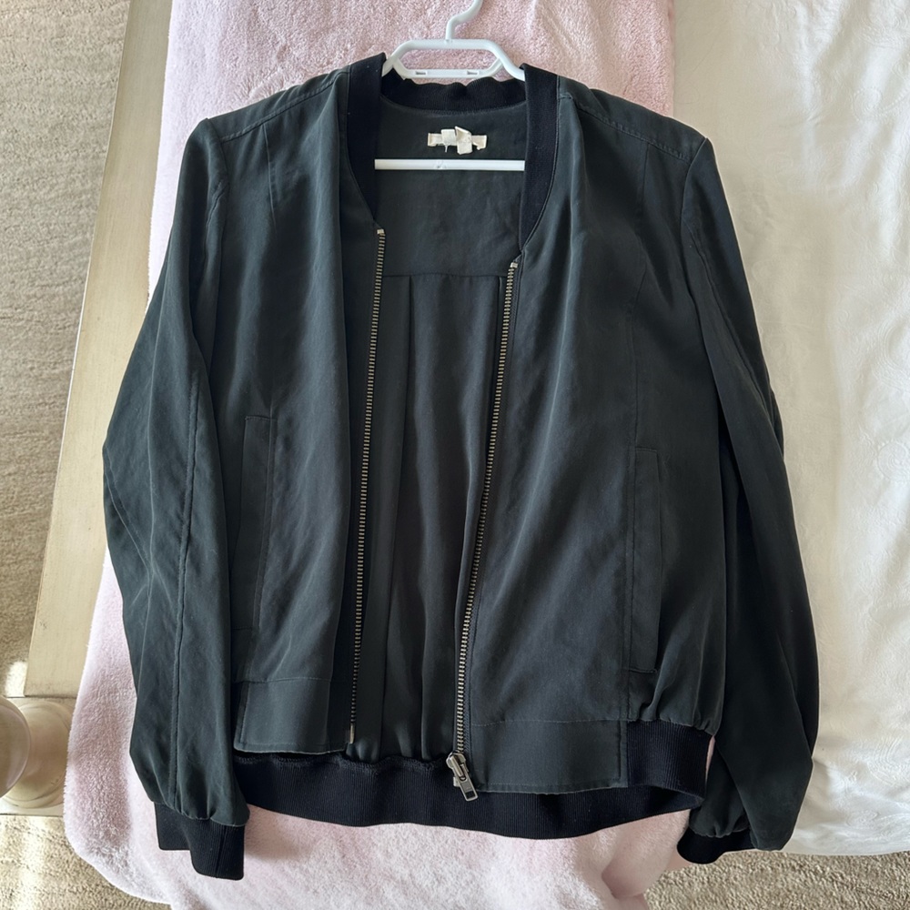 Helmut Lang black bomber jacket size small
